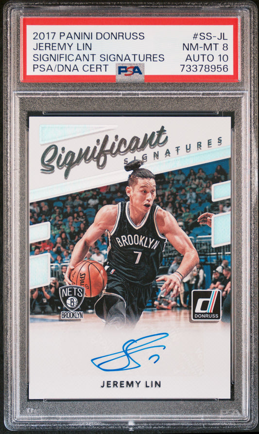 Jeremy Lin 2017 Donruss Significant Signature Auto PSA 8 Auto 10