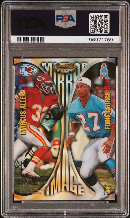 Emmitt Smith + Levens + Allen + Geroge 1997 Bowmans Best Mirror Image Refractor PSA 10 Gem Mint