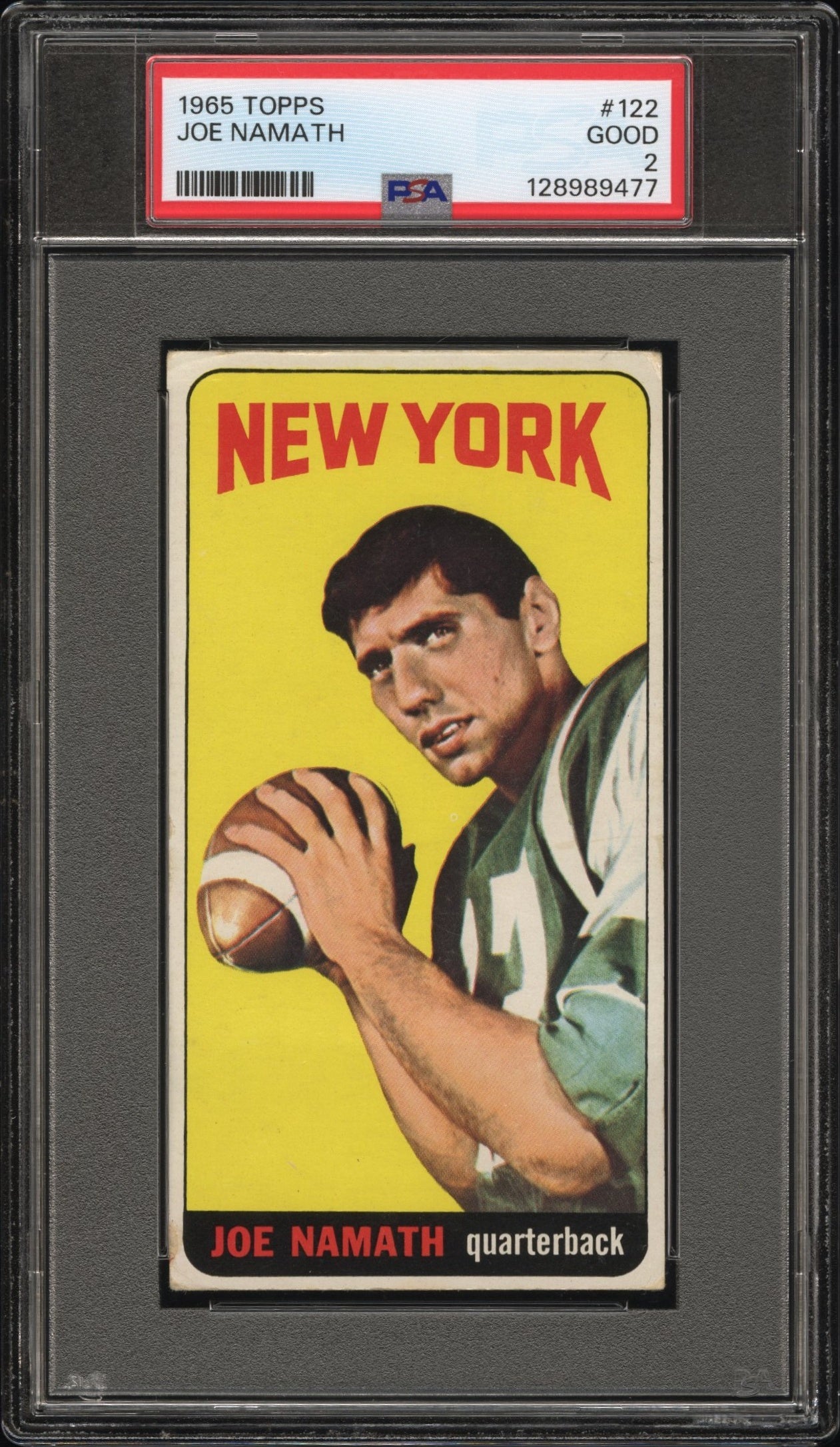 Joe Namath 1965 Topps Rookie #122 PSA 2 Good
