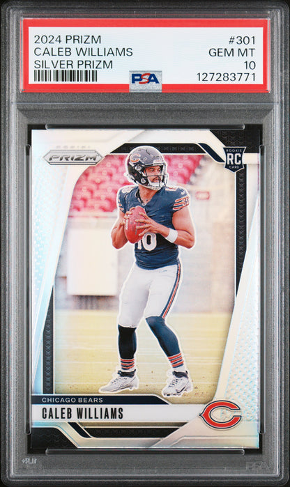 Caleb Williams 2024 Panini Prizm Rookie #301 Silver Prizm PSA 10 Gem Mint 3771