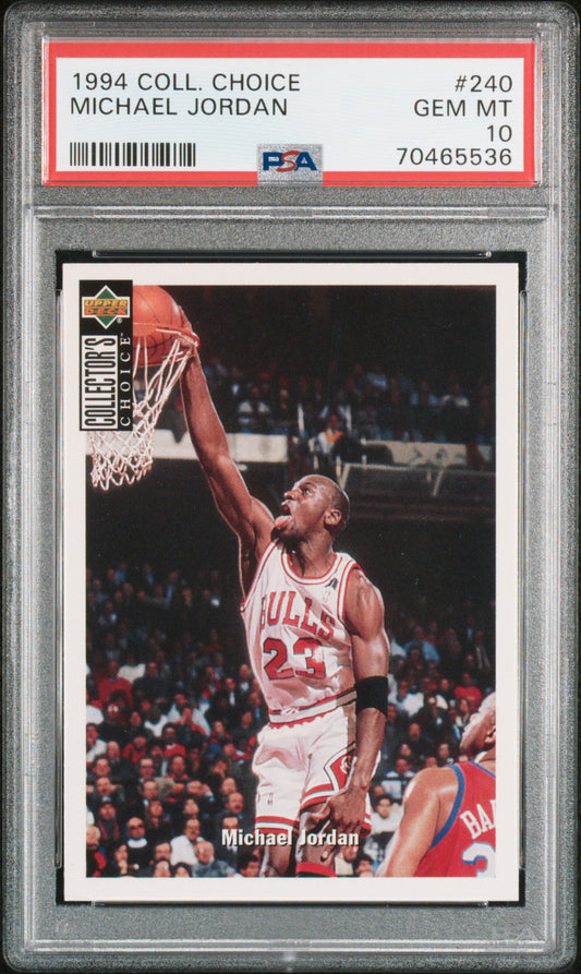 Michael Jordan 1994 Upper Deck Collectors Choice #240 PSA 10 Gem Mint 5536