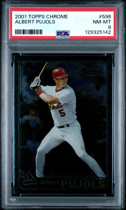 Albert Pujols 2001 Topps Chrome Rookie #596 PSA 8 Nm-Mint