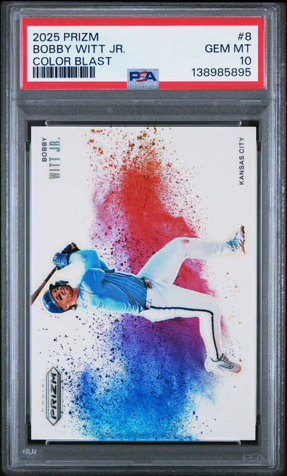 Bobby Witt Jr. 2025 Panini Prizm Color Blast PSA 10 Gem Mint