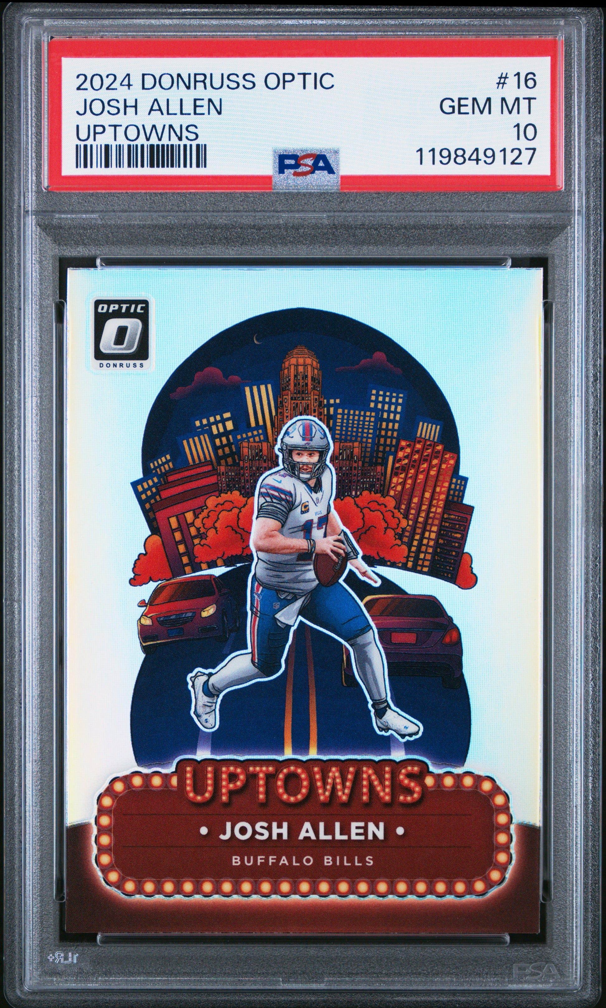 Josh Allen 2024 Donruss Optic Uptowns PSA 10 Gem Mint