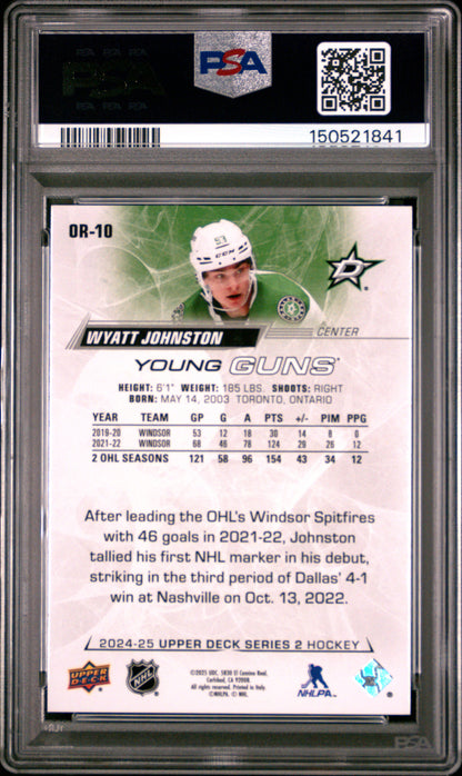 Wyatt Johnston 2024 Upper Deck Red Outburst Young Guns #1/25 PSA 10 Gem Mint