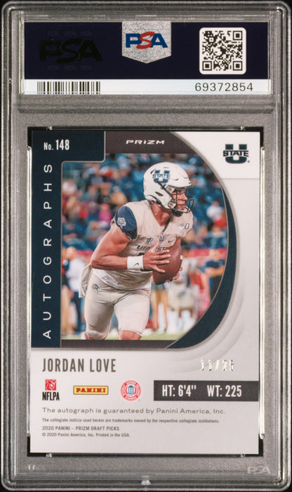 Jordan Love 2020 Prizm Draft Picks Camo Prizm Auto #11/25 PSA 10 Gem Mint