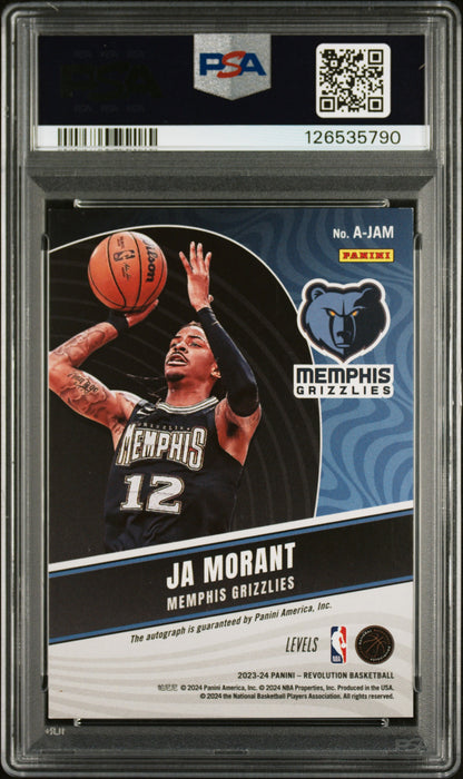 Ja Morant 2023 Panini Revolution Levels Autograph PSA 8 Auto 10