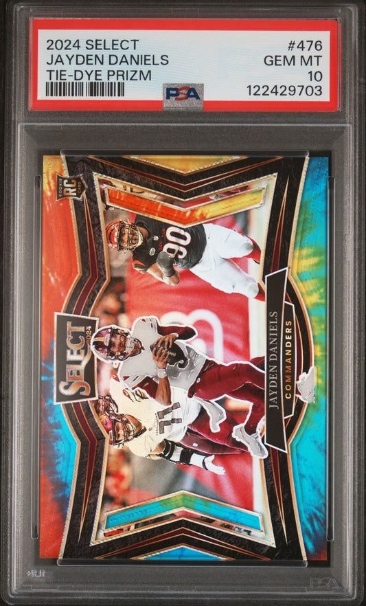 Jayden Daniels 2024 Panini Select Field Level #476 Tie-Dye PSA 10 Gem Mint