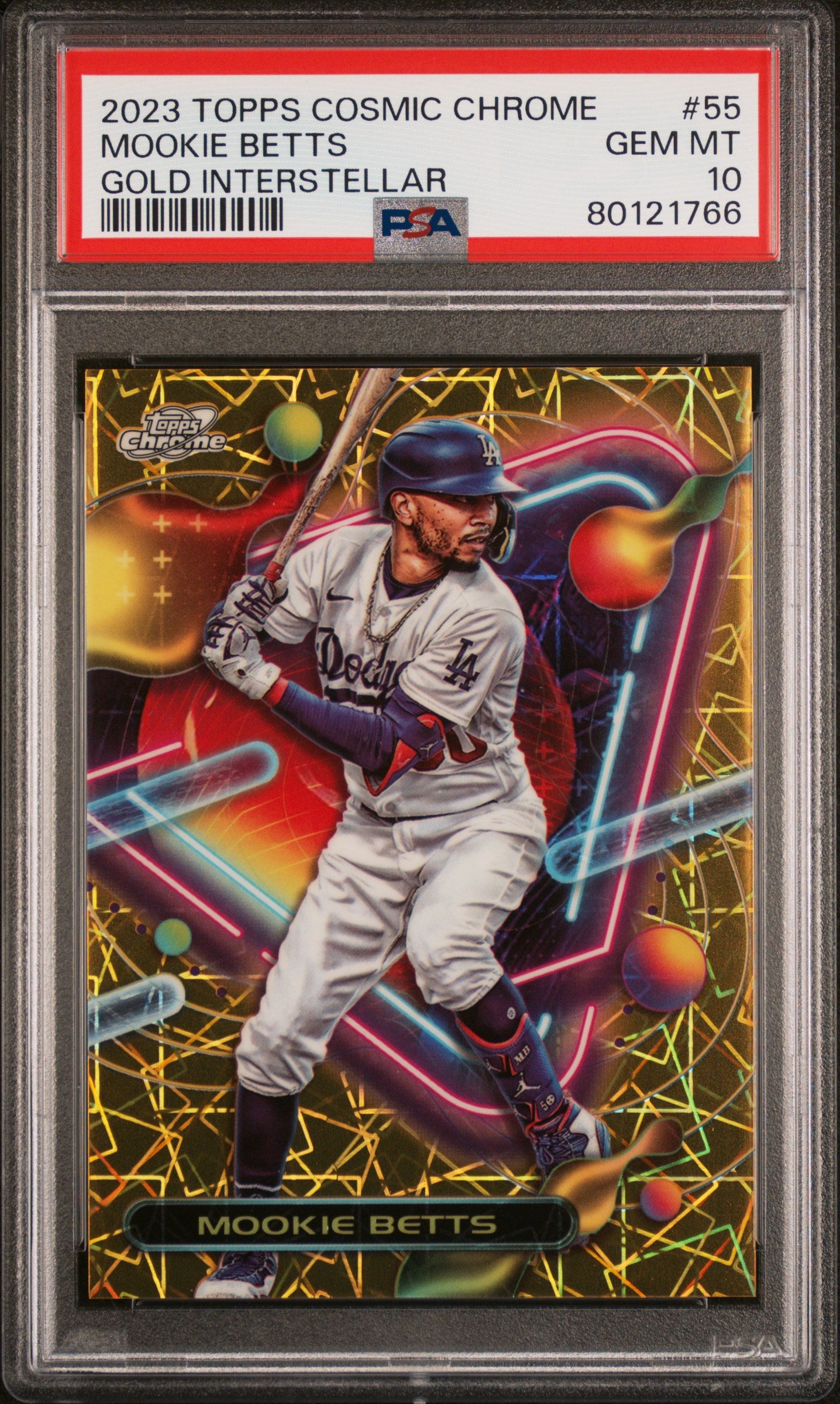 Mookie Betts 2023 Topps Chrome Cosmic #55 Gold Interstellar #20/50 PSA 10 Gem Mint