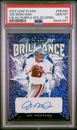 Joe Montana 2022 Leaf Flash of Brilliance Auto #5/20 PSA 10 Gem Mint