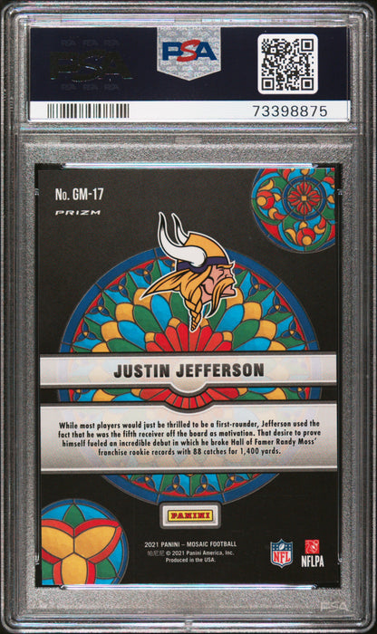 Justin Jefferson 2021 Panini Mosaic Glass Mosaic #GM17 PSA 10 Gem Mint