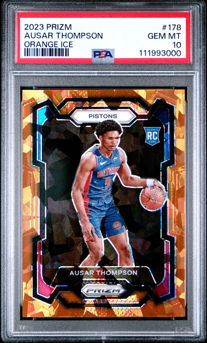 Ausar Thompson 2023 Panini Prizm Rookie #178 Orange Ice PSA 10 Gem Mint
