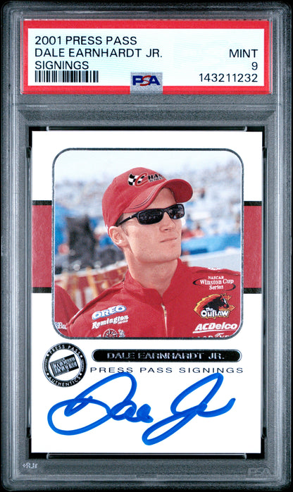Dale Earnhardt Jr. 2001 Press Pass Signings Auto PSA 9 Mint
