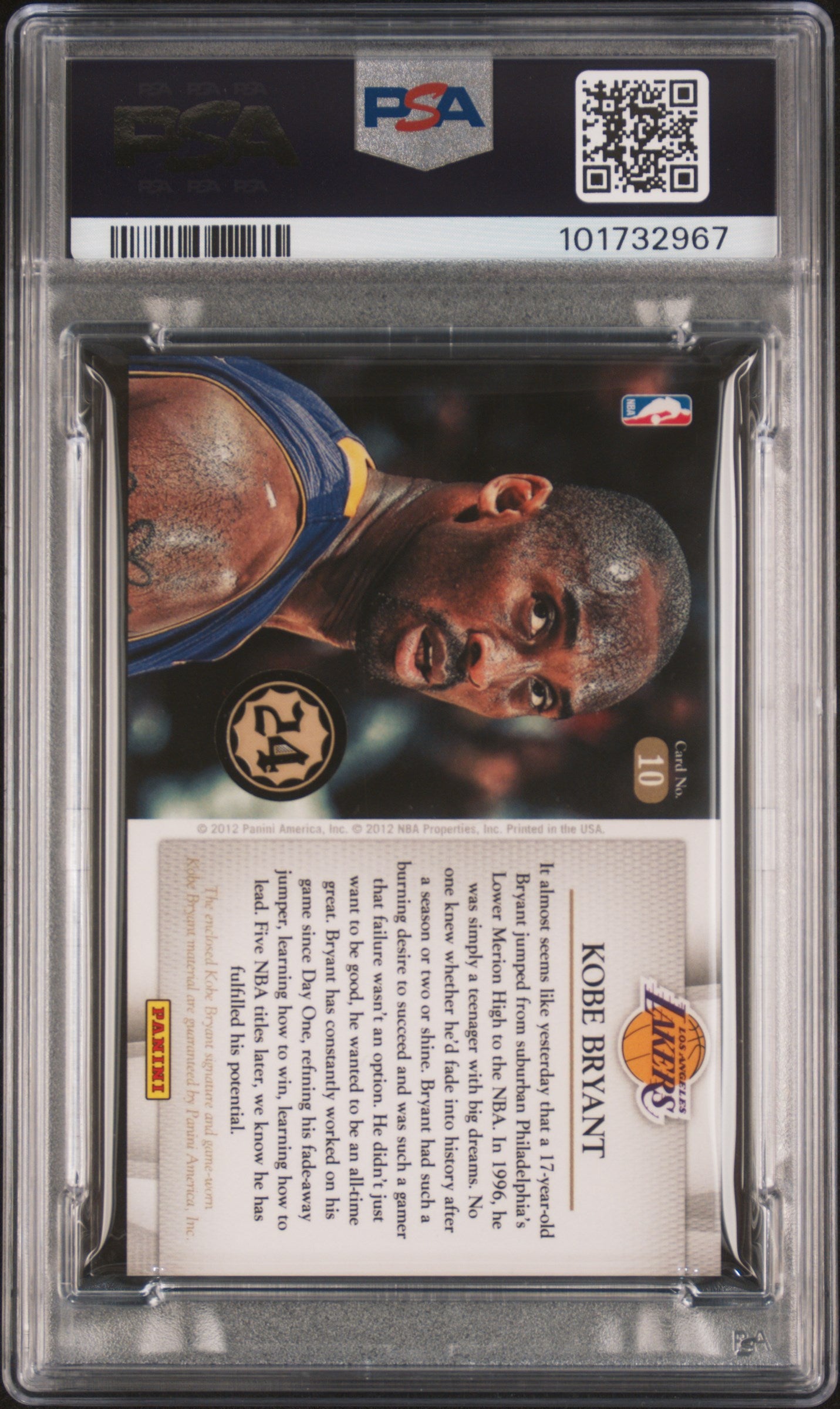 Kobe Bryant 2012 Panini Anthology Jersey Auto #6/24 PSA 7 Near Mint