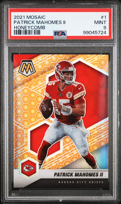 Patrick Mahomes 2021 Panini Mosaic #1 Honeycomb PSA 9 Mint