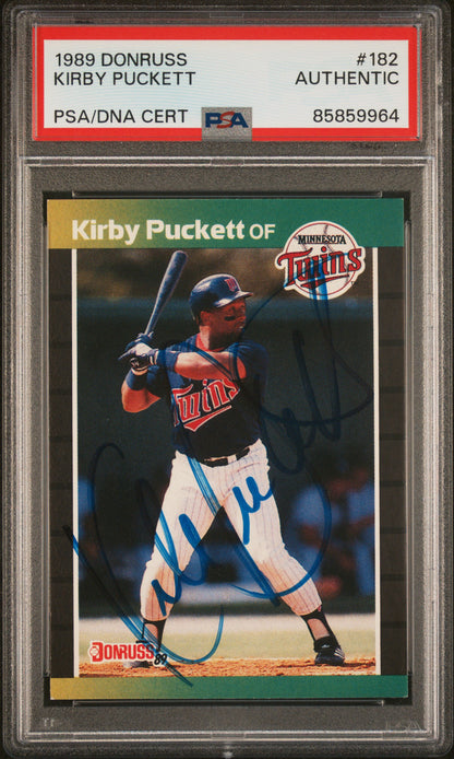 Kirby Puckett 1989 Donruss #182 Autograph PSA Authentic