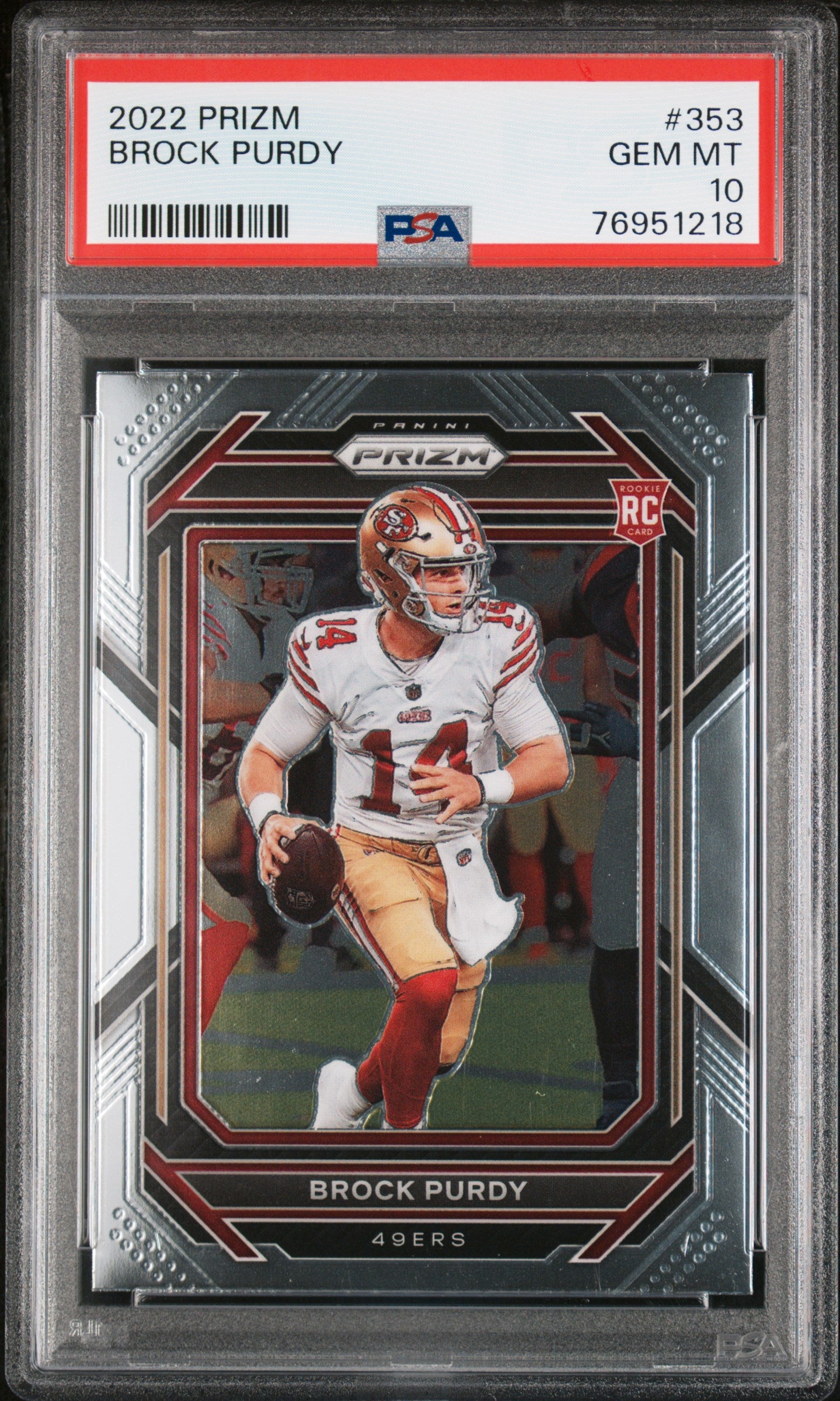 Brock Purdy 2022 Panini Prizm Rookie #353 PSA 10 Gem Mint 1218
