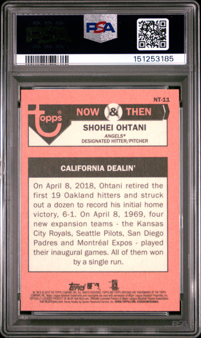 Shohei Ohtani 2018 Topps Heritage Then and Now Rookie PSA 9 Mint 3185