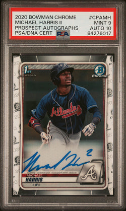 Michael Harris 2020 Bowman Chrome Auto PSA 9 Auto 10 6017