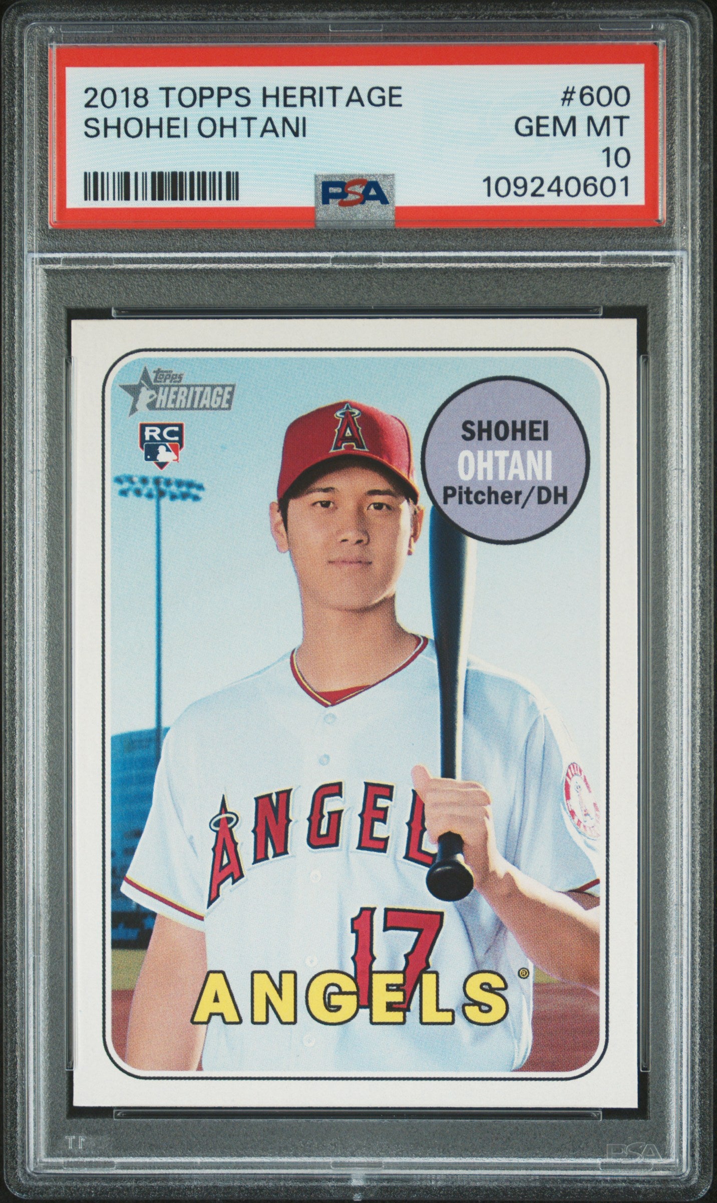 Shohei Ohtani 2018 Topps Heritage Rookie #600 PSA 10 Gem Mint