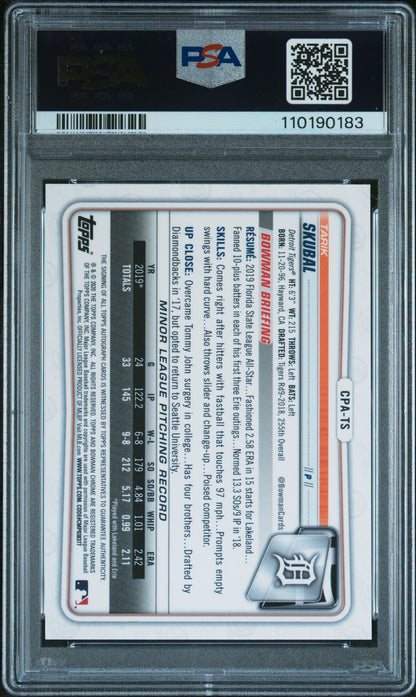 Tarik Skubal 2020 Bowman Chrome Autograph PSA 10 Auto 10