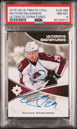 Nathan MacKinnon 2015 Upper Deck Ultimate Collection Signatures PSA 8 Nm-Mint