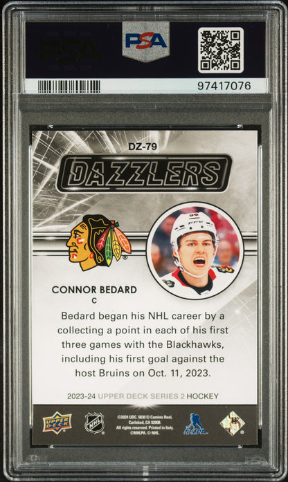Connor Bedard 2023 Upper Deck Dazzlers Red PSA 10 Gem Mint