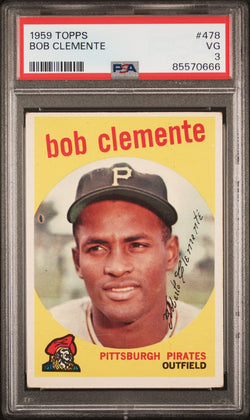 Bob Clemente 1959 Topps #478 PSA 3 Very Good 0666