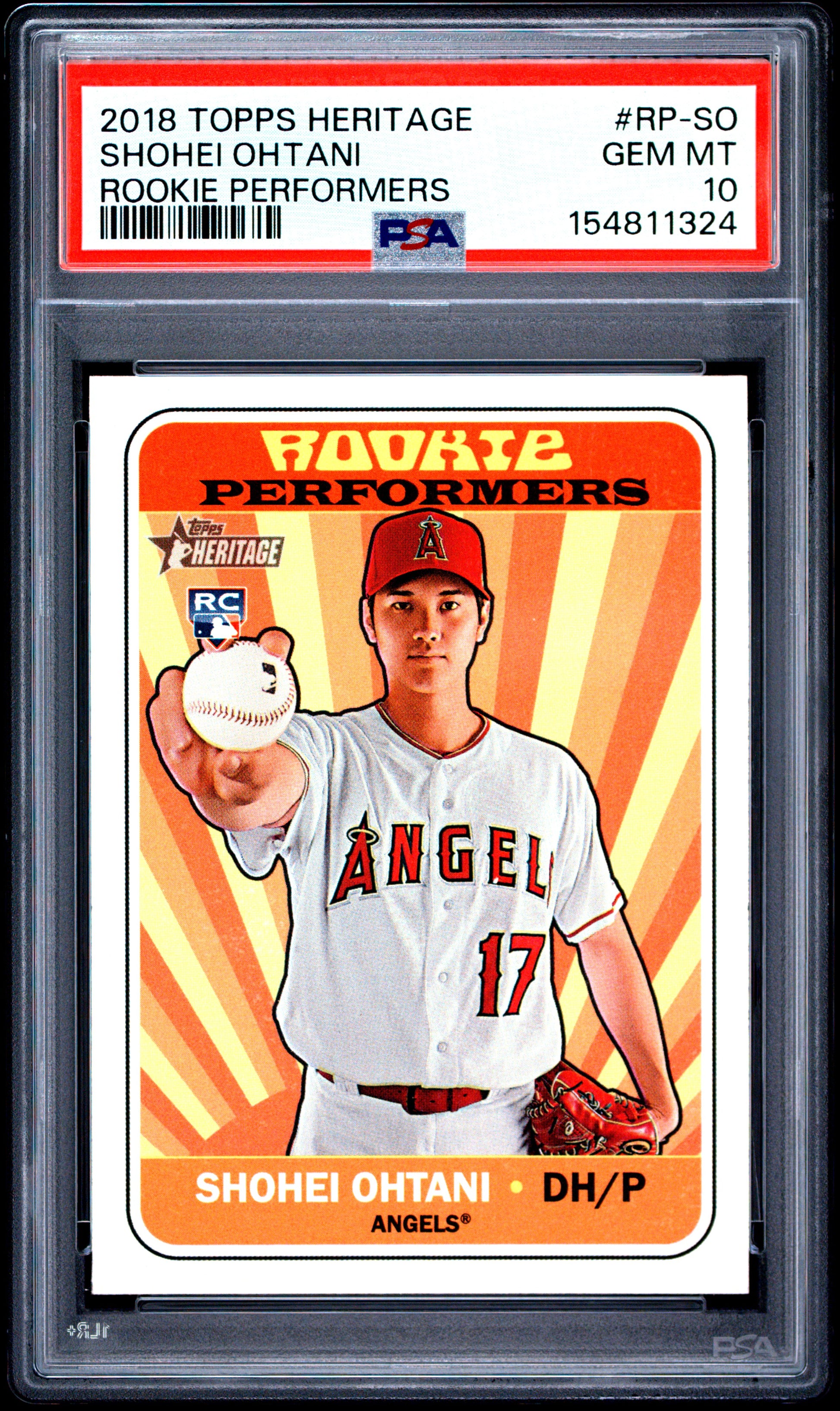 Shohei Ohtani 2018 Topps Heritage Rookie Performers PSA 10 Gem Mint 1325