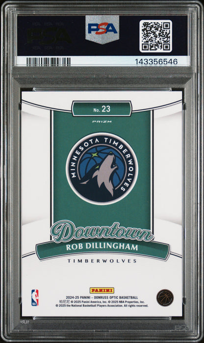 Rob Dillingham 2024 Donruss Optic Rookie Downtown PSA 10 Gem Mint