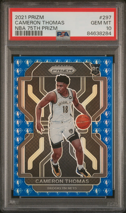 Cameron Thomas 2021 Panini Prizm Rookie NBA 75th Prizm PSA 10 Gem Mint
