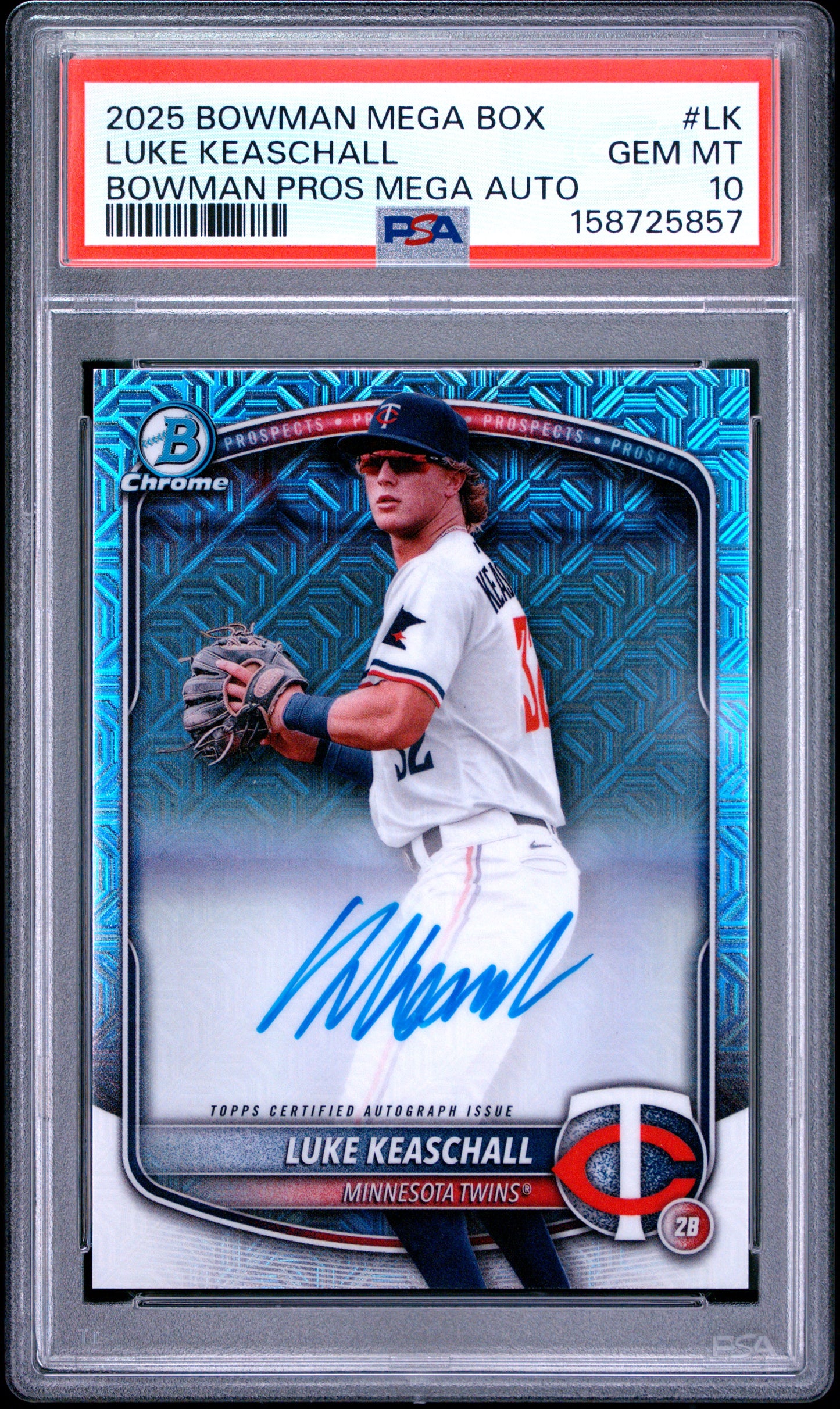Luke Keaschall 2025 Bowman Mega Box Auto PSA 10 Gem Mint