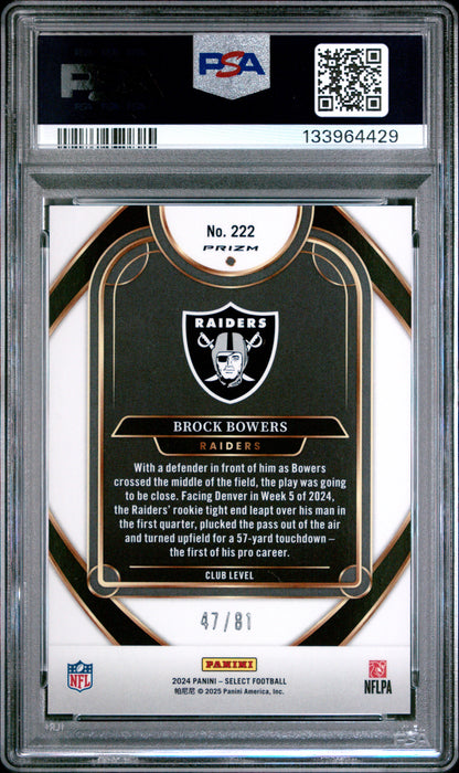Brock Bowers 2024 Panini Select Rookie #222 Dragon Scale Prizm PSA 10 Gem Mint