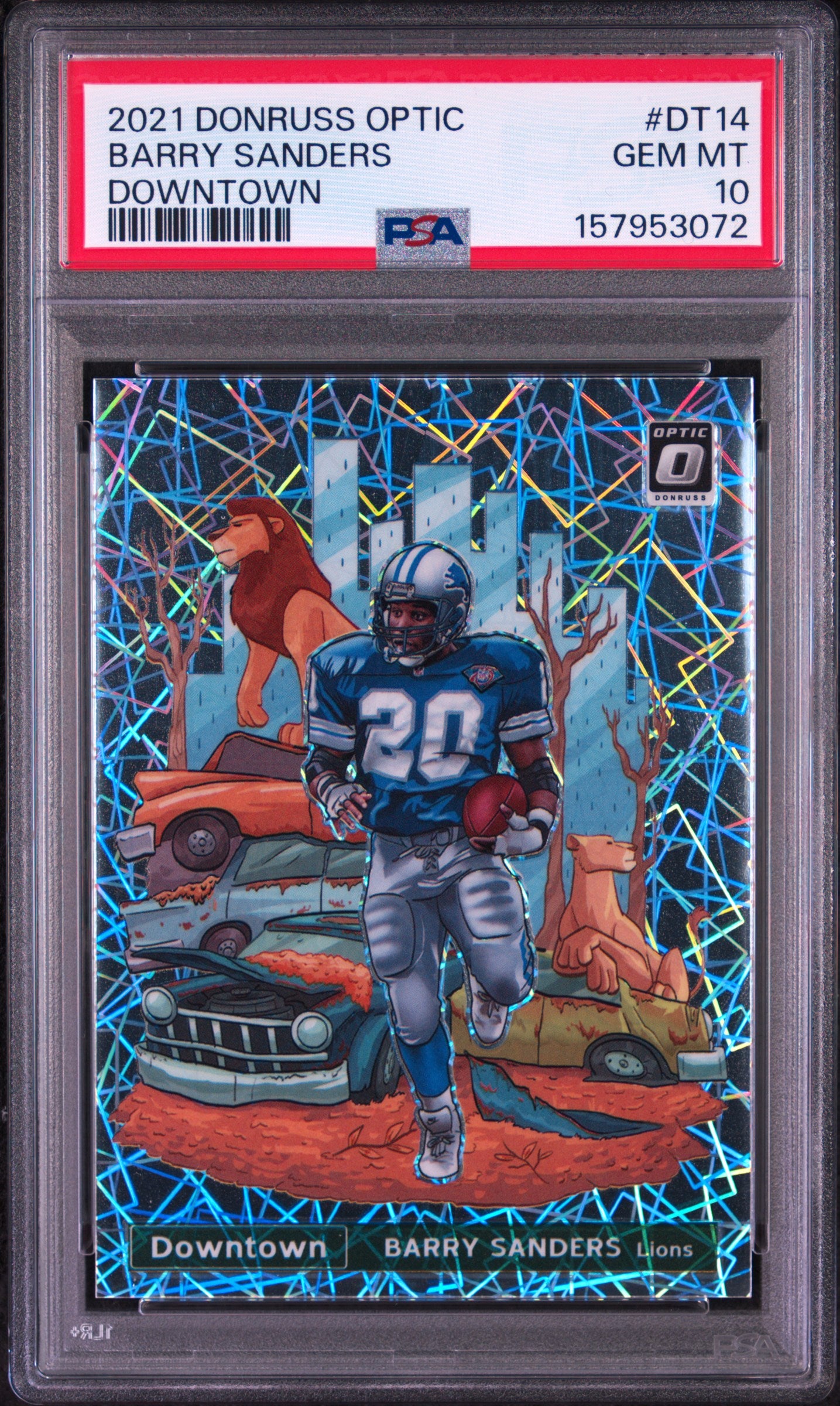 Barry Sanders 2021 Donruss Optic Downtown PSA 10 Gem Mint 3072