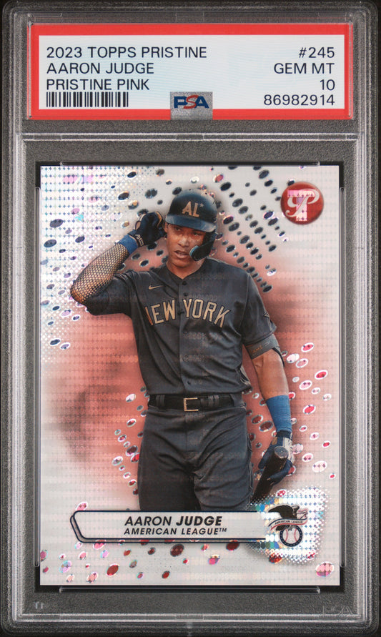 Aaron Judge 2023 Topps Pristine Pink Refractor #3/15 PSA 10 Gem Mint