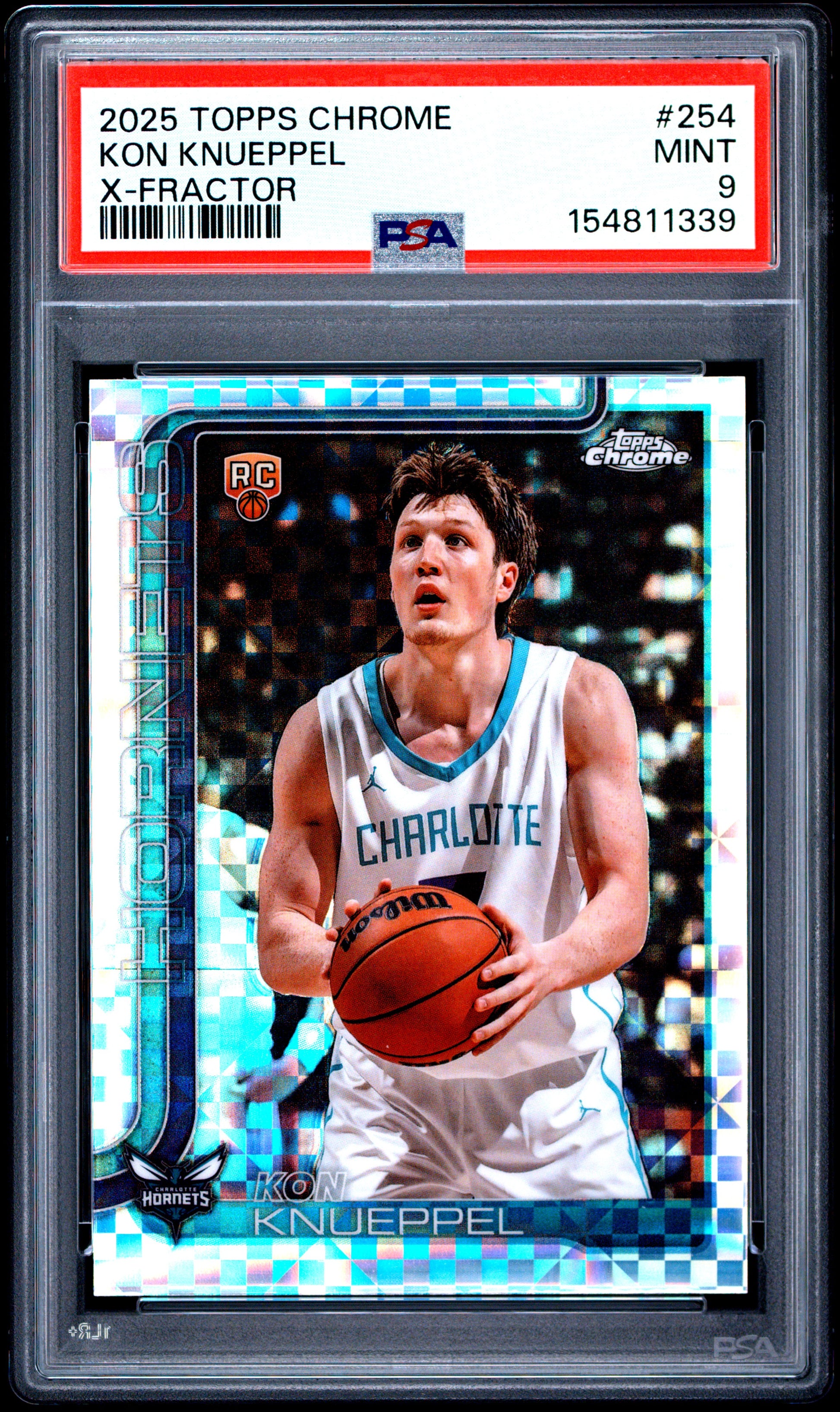 Kon Knueppel 2025 Topps Chrome X-Fractor Rookie #254 PSA 9 Mint 1339