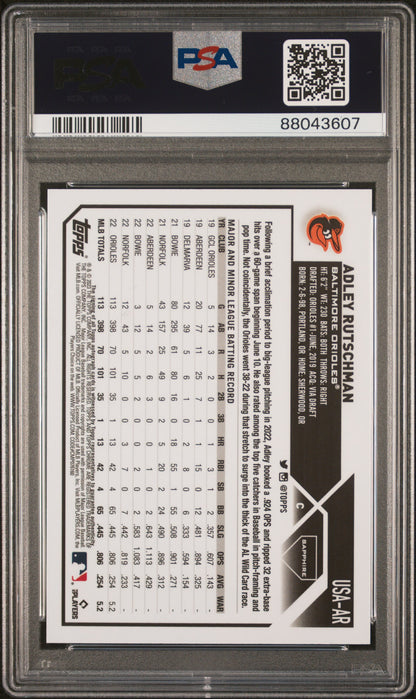 Adley Rutschman 2023 Topps Chrome Update Sapphire Gold Refractor Auto #42/50 PSA 10 Auto 10