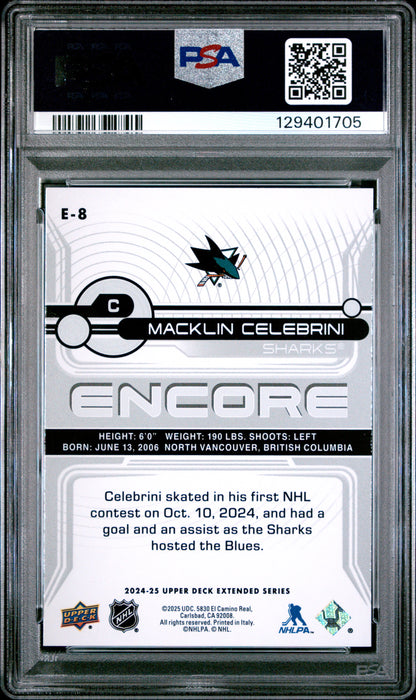 Macklin Celebrini 2024 Upper Deck Encore #E8 PSA 10 Gem Mint