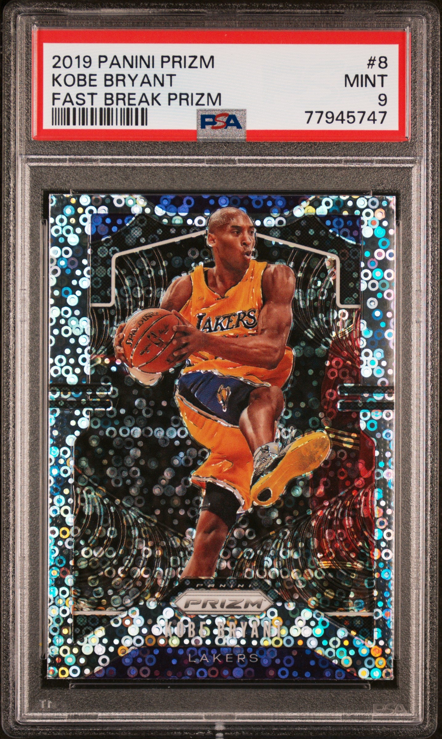 Kobe Bryant 2019 Panini Prizm #8 Fast break Prizm PSA 9 Mint 5747