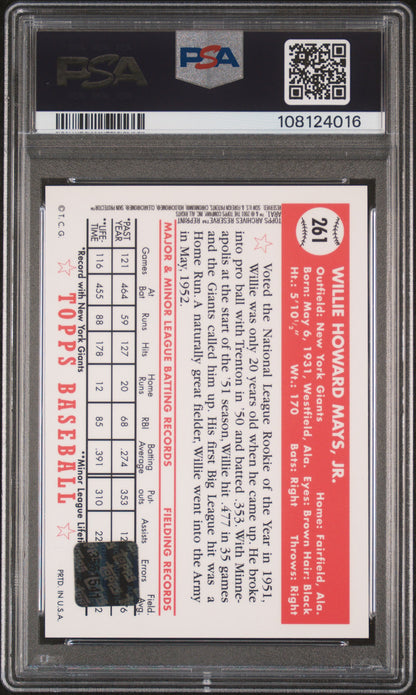 Willie Mays 2001 Topps Archives Reserve Reprint Autograph PSA 8 Nm-Mint