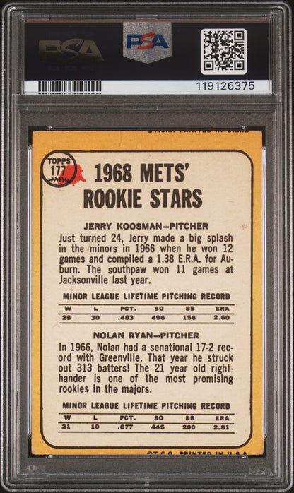 Nolan Ryan 1968 Topps Rookie #177 PSA Authentic 6375