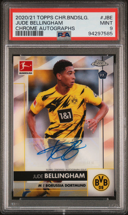 Jude Bellingham 2020 Topps Chrome Bundesliga Auto PSA 9 Mint