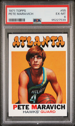 Pete Maravich 1971 Topps #55 PSA 6 EX-MINT