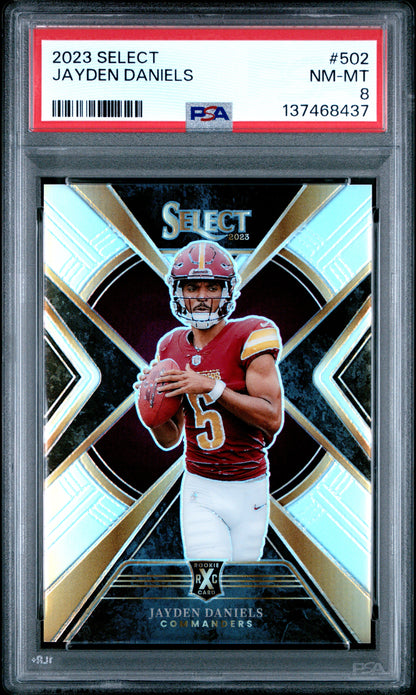 Jayden Daniels 2023 Panini Select XRC #502 PSA 8 Nm-Mint
