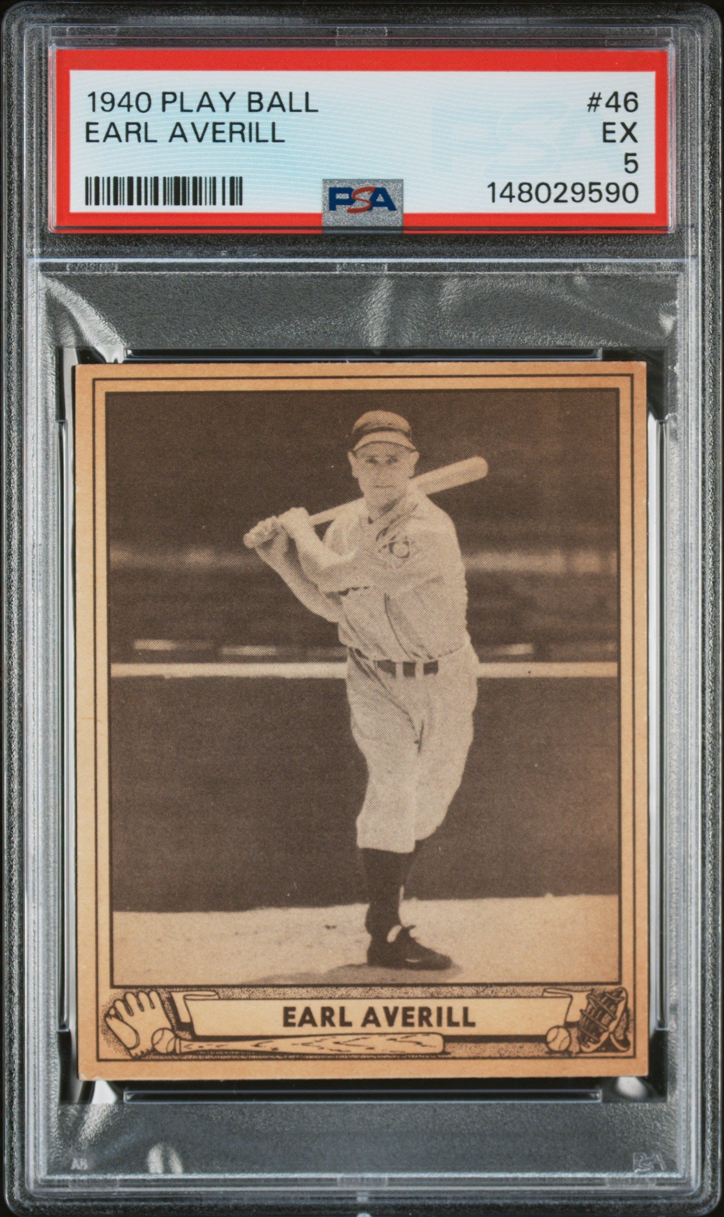 Earl Averill 1940 Play Ball #46 PSA 5 EX