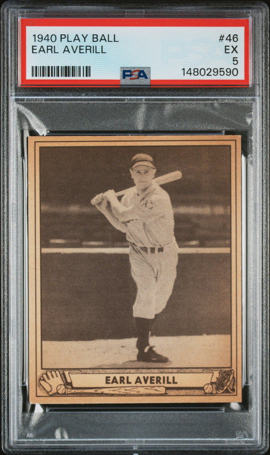 Earl Averill 1940 Play Ball #46 PSA 5 EX