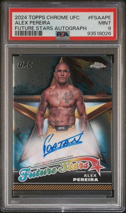 Alex Pereira 2024 Topps Chrome UFC Future Stars Autograph PSA 9 Mint