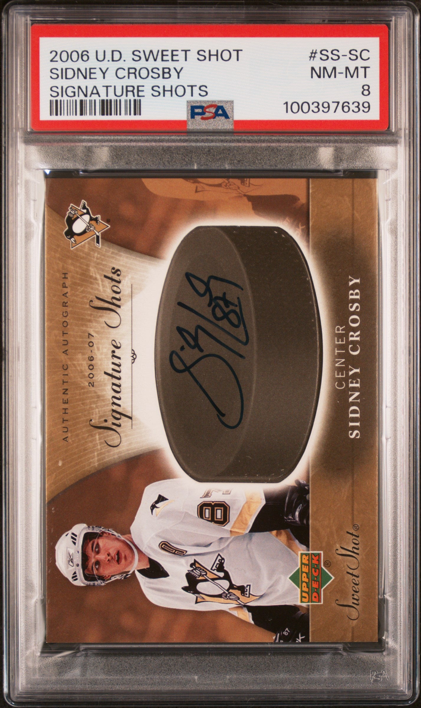 Sidney Crosby 2006 Upper Deck Sweet Shot Signature Shots Auto PSA 8 Nm-Mint