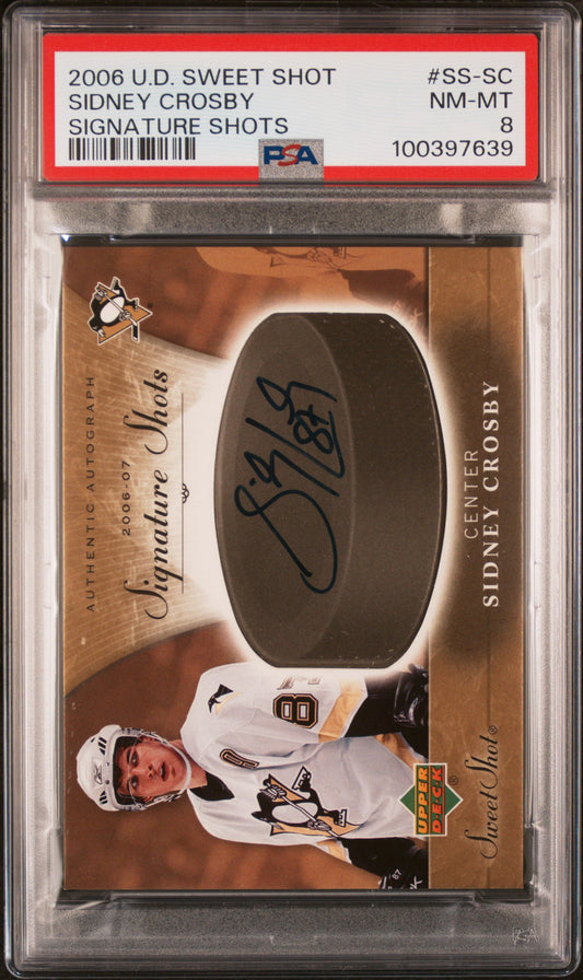 Sidney Crosby 2006 Upper Deck Sweet Shot Signature Shots Auto PSA 8 Nm-Mint