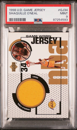 Shaquille O'Neal 1998 Upper Deck Game Jersey PSA 9 Mint